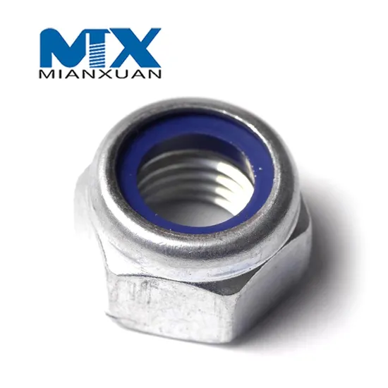 DIN982 DIN985 M5 M6 M8 M10 Blue Zinc Plated Hexagon Steel Nylon Insert Lock Nut